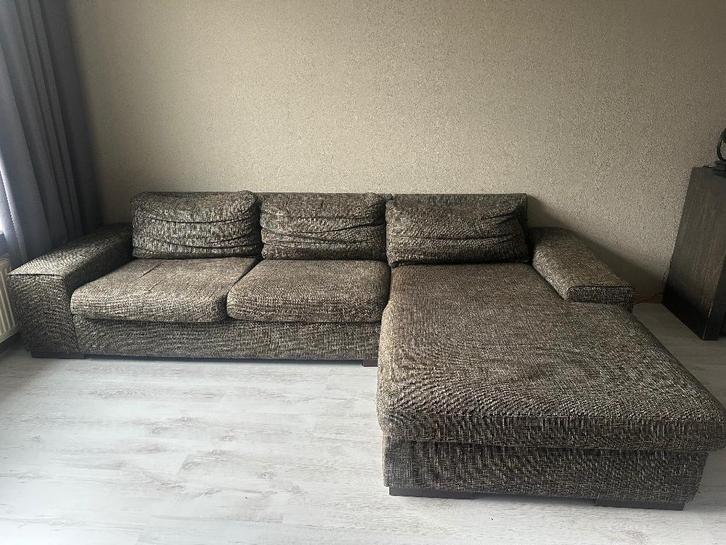 Bank, Huis en Inrichting, Banken | Bankstellen, Gebruikt, Hoekbank, Driepersoons, 250 tot 300 cm, 150 cm of meer, Stof, Ophalen