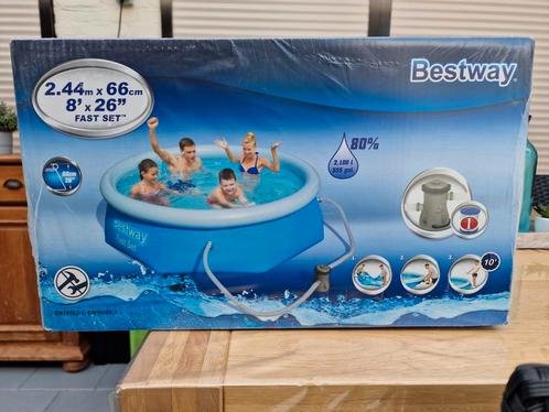 NIEUW zwembad 2.44x0.66 FastSet incl pomp, Tuin en Terras, Zwembaden, Nieuw, Minder dan 80 cm, 200 tot 400 cm, Rond, Ophalen
