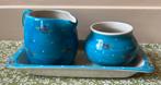Froukjes servies blauw roosjes roomstel suikerpot melkkan, Huis en Inrichting, Keuken | Servies, Ophalen of Verzenden, Porselein