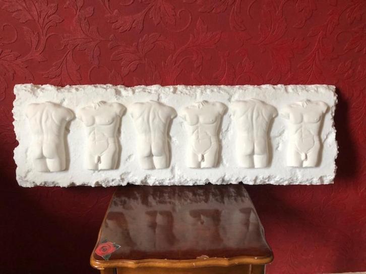 Schilderij torso mannen 80x25cm handmade nieuw, Antiek en Kunst, Kunst | Overige Kunst, Ophalen of Verzenden