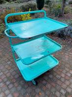 Industriële vintage metalen trolly/kar zie foto’s, Doe-het-zelf en Verbouw, Transportwagens, 100 liter of meer, Ophalen, Gebruikt