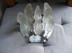 KERSTFIGUREN , GLAS, OP SPIEGELTJE, GOEDE STAAT, Diversen, Kerst, Ophalen of Verzenden, Zo goed als nieuw