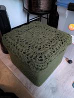 Groene Gehaakte Poef, Ophalen, Minder dan 50 cm, Gebruikt, Minder dan 50 cm