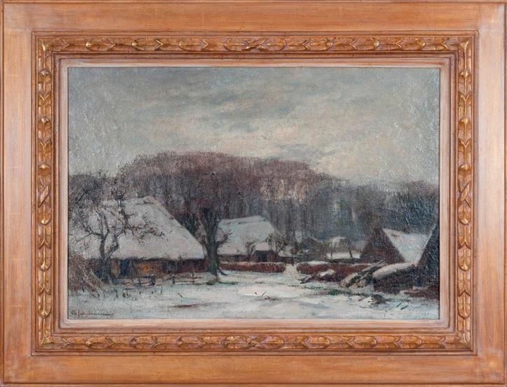 David Schulman: Blaricum in de winter, Antiek en Kunst, Kunst | Schilderijen | Klassiek, Ophalen of Verzenden