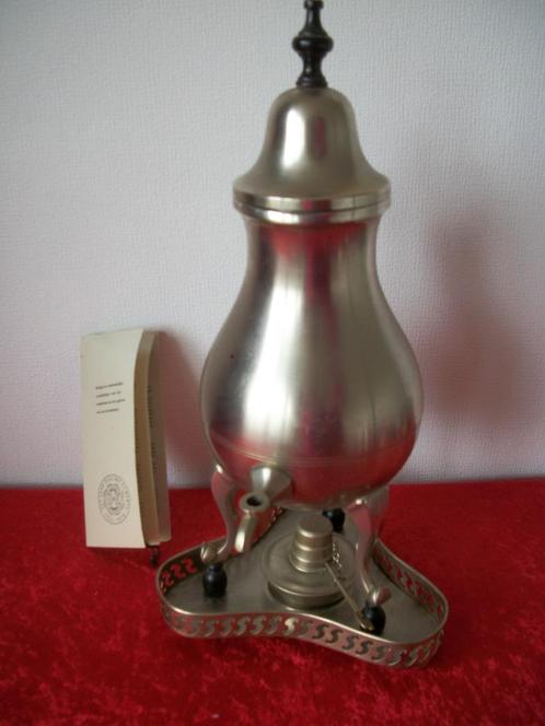 Tinnen Kraantjeskan met Brander DE - netjes, Antiek en Kunst, Antiek | Tin, Ophalen of Verzenden