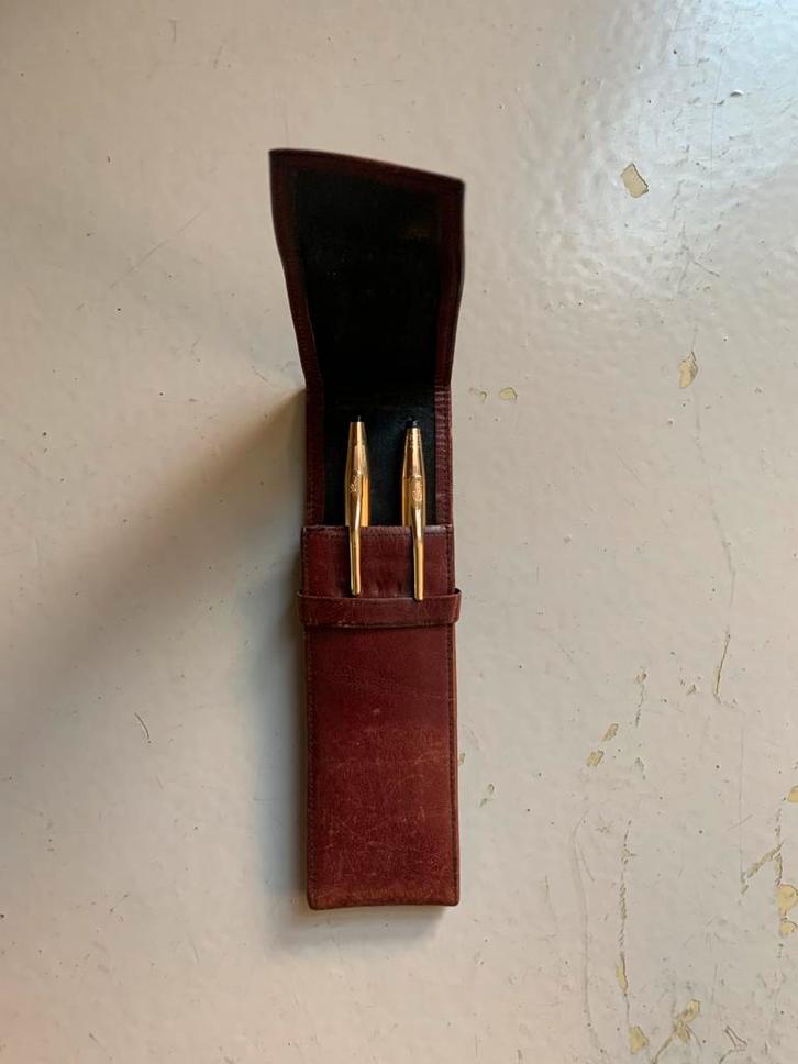 Cross Pennen Set 1/20 14K Rolled Gold - Ballpoint Vulpotlood, Antiek en Kunst, Antiek | Kantoor en Zakelijk, Ophalen of Verzenden