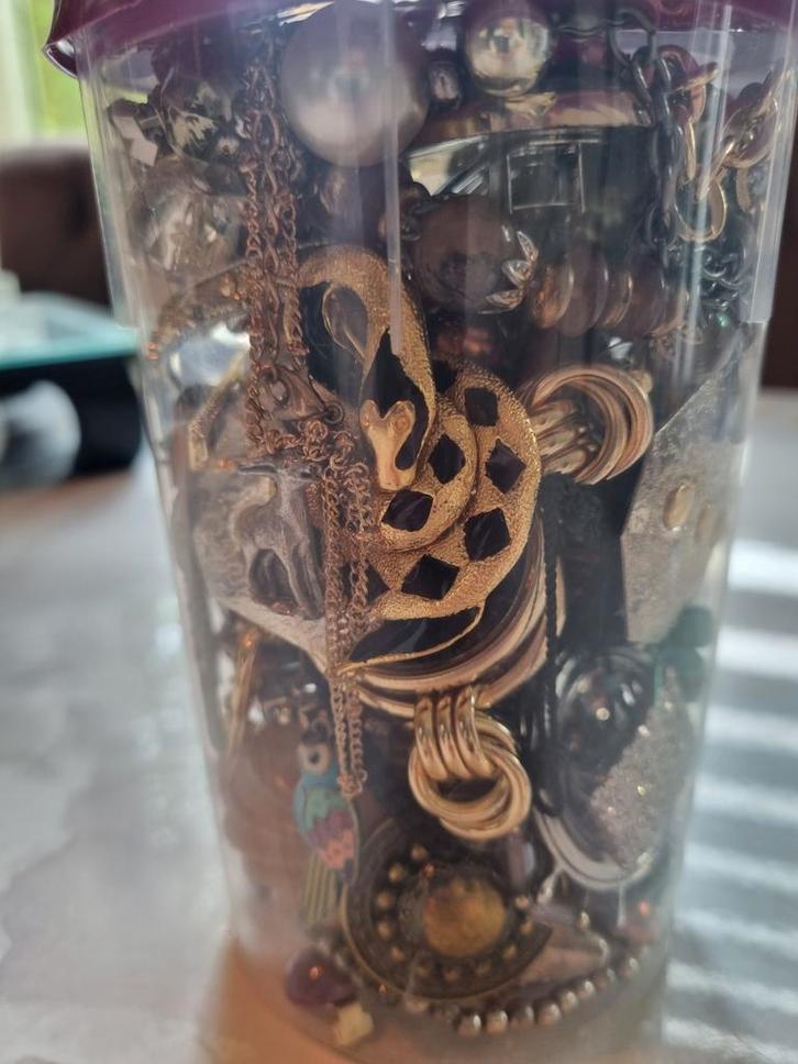 Vintage Sieraden Mix - Pot Nr. 8, Sieraden, Tassen en Uiterlijk, Kettingen, Gebruikt, Overige materialen, Overige kleuren, Met hanger