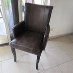 Klassieke kunstleren stoel bruin, Ophalen, Kunststof, Gebruikt, Bruin
