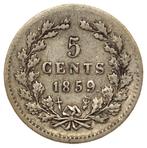 Willem 3 - zeldzame 5 Cents 1859 zilver zf-/zf (5963, Koning Willem III, Zilver, Ophalen of Verzenden, Losse munt