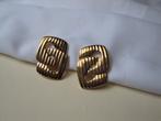 Oorbellen Napier/ geribbeld schakelmodel, Sieraden, Tassen en Uiterlijk, Verzenden, Zo goed als nieuw, Goud, Overige materialen