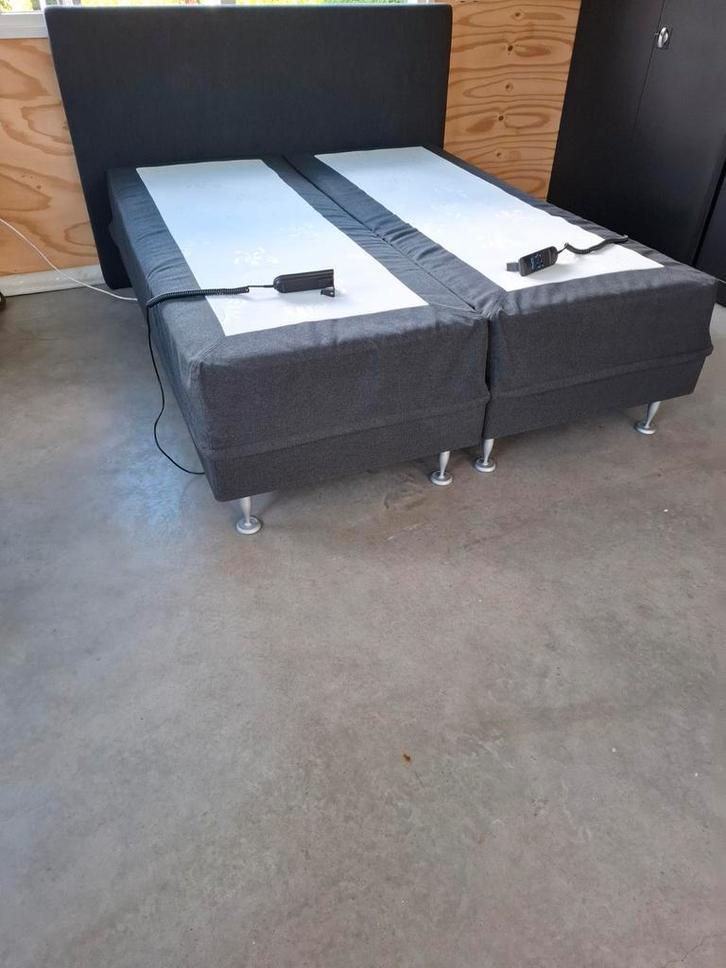 Swiss Sense elektrische boxspring, Huis en Inrichting, Slaapkamer | Boxsprings, Gebruikt, 160 cm, 200 cm, Tweepersoons, Grijs