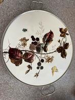 Vintage Dienblad met Bloemmotief, Ophalen, Gebruikt, Rond, Metaal