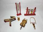 Vintage houten speeltjes (6x), Overige typen, Gebruikt, Verzenden