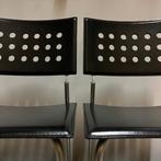 OPRUIMING Set Italiaans design stoelen Lapalma jaren 80, Ophalen, Gebruikt, Leren stoelen, Zwart