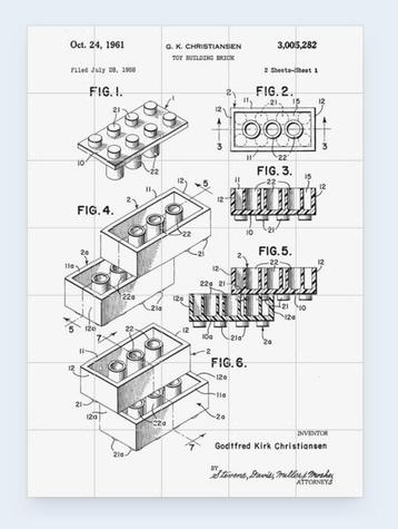 IXXI | Lego Print Black & White 100x140 beschikbaar voor biedingen