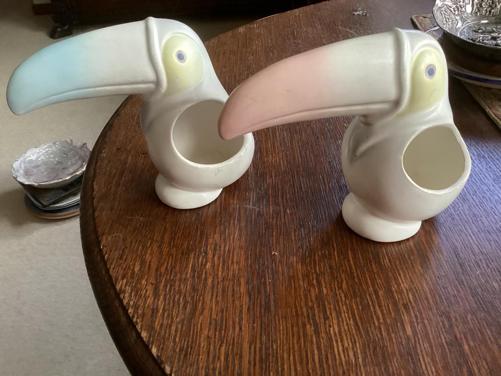 Toekan bakje // hoog 13 cm // per stuk, Verzamelen, Beelden en Beeldjes, Ophalen of Verzenden, Zo goed als nieuw, Dier