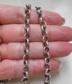 Zilveren hele lange jasseron schakel ketting nr.1465, Verzenden, Zo goed als nieuw, Zilver, Zilver