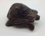 Vintage beeld Ebbenhout schildpad handgemaakt donker zwaar, Verzenden