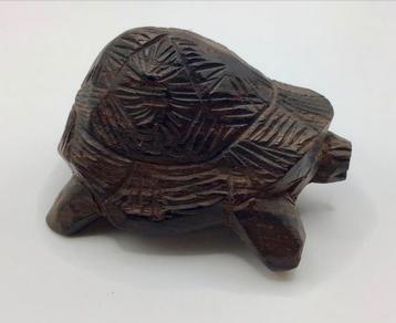 Vintage beeld Ebbenhout schildpad handgemaakt donker zwaar beschikbaar voor biedingen