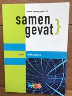 Samengevat Wiskund A HAVO, Boeken, HAVO, Ophalen of Verzenden, Zo goed als nieuw