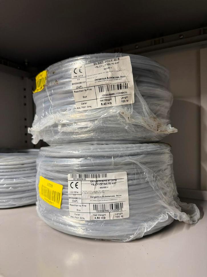 Te koop 300m kabel YSLCY-OZ 2x0.75mm nieuw op rol, Doe-het-zelf en Verbouw, Elektra en Kabels, Nieuw, Kabel of Snoer, Ophalen of Verzenden