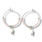 Luclo Arts Creolen - Zachtroze Miyuki Beads & Zoetwaterparel, Overige materialen, Hangers, Nieuw, Ophalen of Verzenden