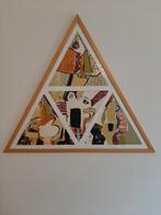 4 abstracte zeefdrukken in driehoeksvorm, Antiek en Kunst, Kunst | Litho's en Zeefdrukken, Ophalen