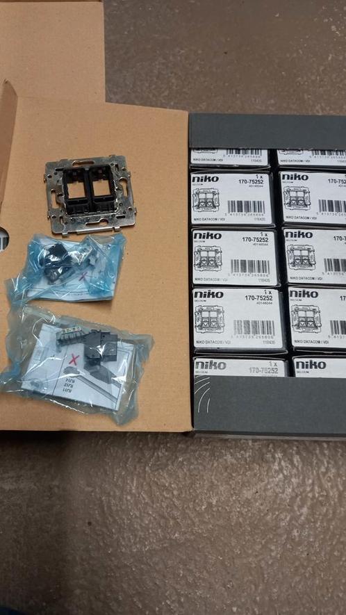 Niko datacontactdoos utp rj45 cat5E 2- voudig, Doe-het-zelf en Verbouw, Elektra en Kabels, Nieuw, Ophalen of Verzenden