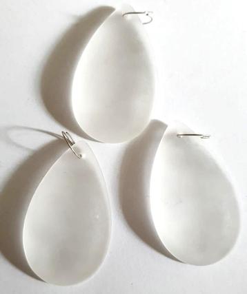SALE Antieke frosty kristal glas hanger 45x35 mm beschikbaar voor biedingen