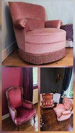 Roze barok fauteuils prinsessenkamer stoel, Ophalen, 75 tot 100 cm, Elles exclusives, Nvt