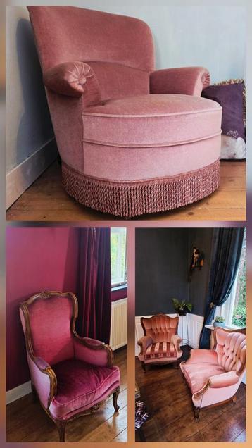 Roze barok fauteuils prinsessenkamer stoel beschikbaar voor biedingen