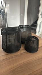 Set van 3 kandelaars zwart draad, Ophalen, Zwart, Zo goed als nieuw, Metaal