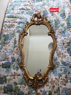 Vintage spiegel USA Syroco vergulde bewerkte rand, Ophalen, Overige vormen, 50 tot 100 cm, 100 tot 150 cm
