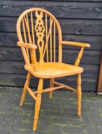 Grenen houten Windsor style stoel met armleuning, Huis en Inrichting, Stoelen, Gebruikt, Eén, Hout, Ophalen