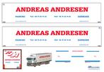 Vrachtauto decal 1:50 Andreas Andresen Denemarken (trailer), Hobby en Vrije tijd, Modelauto's | 1:50, Verzenden, Nieuw, Bus of Vrachtwagen