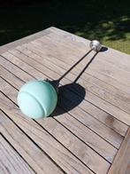 Art Deco hanglamp (glas: licht groen / mint, Art Deco / Vintage, Gebruikt, Ophalen of Verzenden, Glas