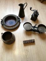 oude weegschaal en div. koperen voorwerpen in 1 koop, Antiek en Kunst, Antiek | Koper en Brons, Ophalen, Koper