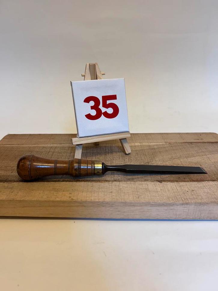 Antieke Houten Beitel - 23cm, Doe-het-zelf en Verbouw, Gereedschap | Handgereedschap, Gebruikt, Ophalen of Verzenden