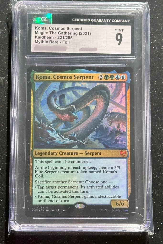 Koma, Cosmos Serpent Foil MTG Kaldheim CGC 9 MINT, Hobby en Vrije tijd, Verzamelkaartspellen | Magic the Gathering, Zo goed als nieuw