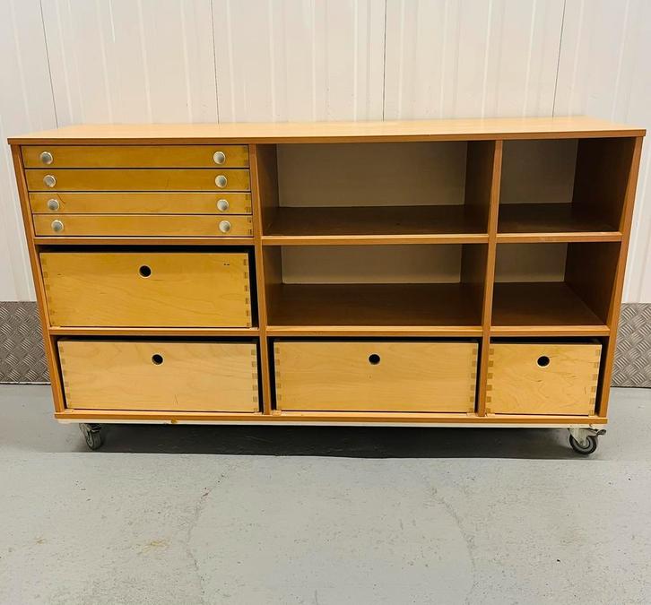 Vintage schoolkast speelgoedkast boekenkast, Kinderen en Baby's, Kinderkamer | Commodes en Kasten, Gebruikt, Kast, Minder dan 90 cm