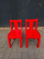 Twee Rode Kinderstoelen, Kindermeubels, Gebruikt, Twee, Ophalen of Verzenden