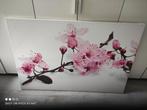 Grote Canvas Wit met bloesemtak roze bloemen, Foto of Poster, 75 tot 100 cm, Ophalen of Verzenden, Zo goed als nieuw