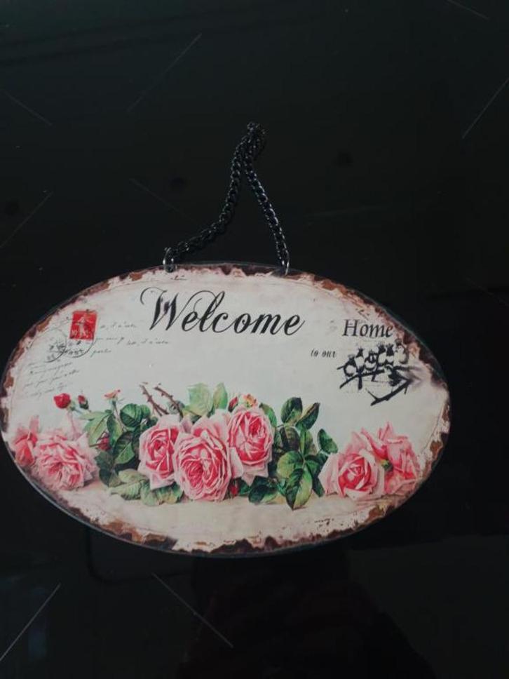 metalen welkom bord , welkom, Huis en Inrichting, Woonaccessoires | Tekstborden en Spreuken, Nieuw, Ophalen of Verzenden