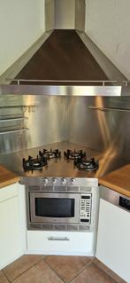 Solitaire hoek kookstel, afzuigkap en combi oven RVS, Witgoed en Apparatuur, Kookplaten, Ophalen, Gebruikt, 4 kookzones, Gas