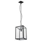 Zwarte lantaarn hanglamp, Huis en Inrichting, Lampen | Hanglampen, Minder dan 50 cm, Gebruikt, Ophalen