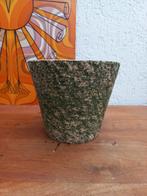 Mooie berkenbast bloempot. Vintage. Keramiek, Rond, Ophalen of Verzenden, Aardewerk, Minder dan 40 cm