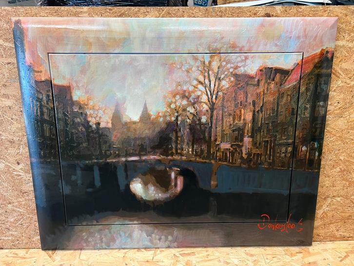 Peter Donkersloot “ Spiegelgracht Amsterdam “, Antiek en Kunst, Kunst | Schilderijen | Modern, Ophalen of Verzenden