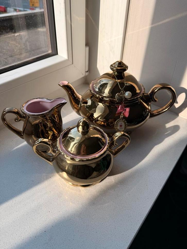 Little Diva Thee Servies - Gouden accenten, Huis en Inrichting, Keuken | Servies, Gebruikt, Compleet servies, Overige stijlen