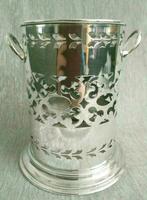 Verzilverde wijnfleshouder 16,8 cm hoog, 11,5 cm Ø, Antiek en Kunst, Ophalen of Verzenden