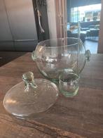 Sangria schaal met deksel en glazen lepel, Ophalen, Nieuw, Glas, Overige stijlen